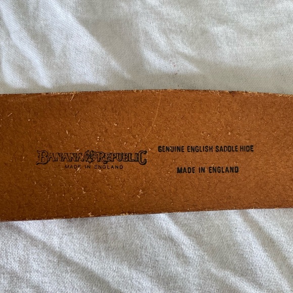 1980’s BANANA REPUBLIC BROWN LEATHER BELT MADE IN ENGLAND - Picture 7 of 14